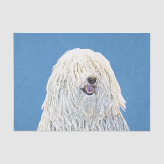 Puli 絵画's – かわいいオリジナルドッグアート 薄葉紙 (正面)