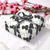 Puli Dogかわいい白黒水玉模様 ラッピングペーパー