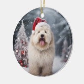 Puli Dog Christmas Keepsake セラミックオーナメント (左)