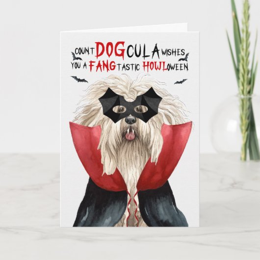 Puli Dog Count DOGculaおもしろいハロウィン シーズンカード (正面)