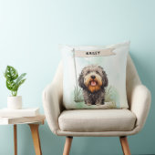 Puli Watercolor Personalized Dog クッション (椅子)