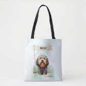 Puli Watercolor Personalized Dog トートバッグ (正面)