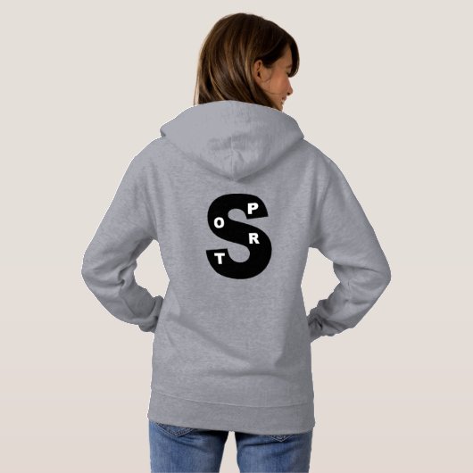 Pull à acpuche gris femme DESIGN SPORT パーカ (裏面フル)