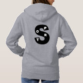 Pull à acpuche gris  femme  DESIGN SPORT  パーカ (裏面)