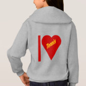 Pull à capuche acier dos filles  I LOVE TENNIS (裏面)