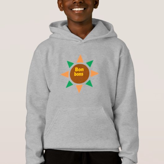 Pull à capuche acier enfants DESIGN BONBONS (正面)