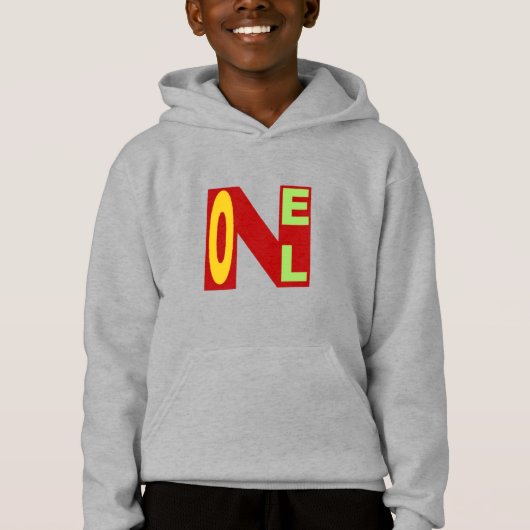 Pull à capuche  acier  enfants  DESIGN  NOEL  (正面)