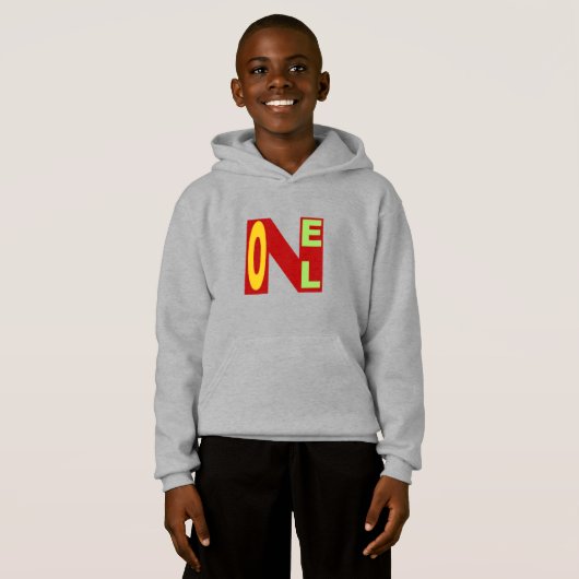 Pull à capuche acier enfants DESIGN NOEL (正面フル)