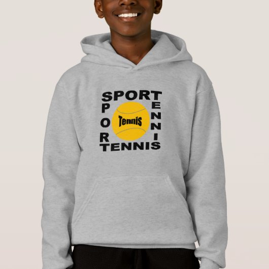 Pull à capuche acier enfants  DESIGN  SPORT TENNIS (正面)