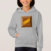 Pull à capuche acier filles CHOCOLAT TENNIS (正面)