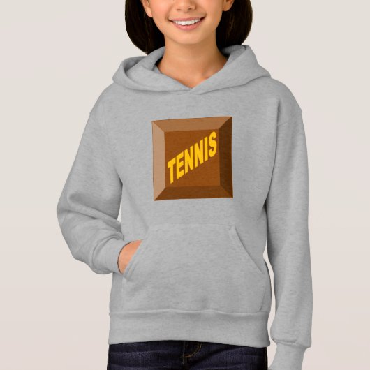 Pull à capuche acier filles CHOCOLAT TENNIS (正面)