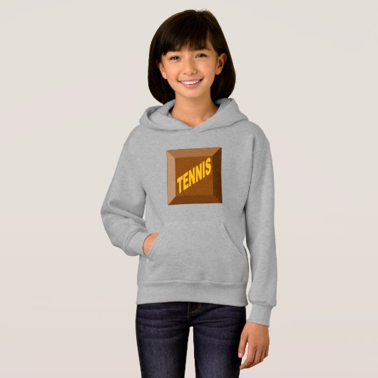 Pull à capuche acier filles CHOCOLAT TENNIS (正面フル)