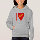 Pull à capuche acier filles I LOVE GOLF (正面)