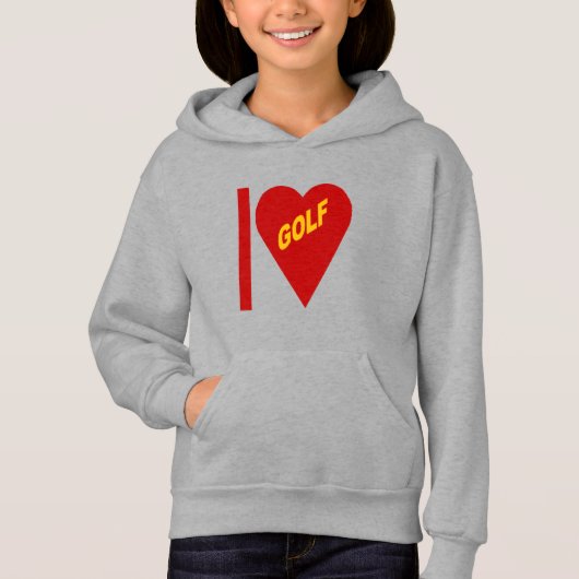 Pull à capuche acier filles I LOVE GOLF (正面)
