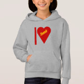 Pull à capuche acier filles  I LOVE TENNIS (正面)