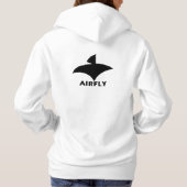 Pull à Capuche Blanc Pour Femmes (AirFly Black) パーカ (裏面)