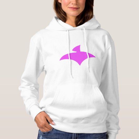 Pull à Capuche Blanc Pour Femmes (AirFly Pink) パーカ (正面)