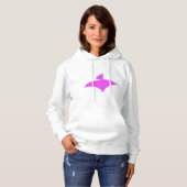 Pull à Capuche Blanc Pour Femmes (AirFly Pink) パーカ (正面フル)