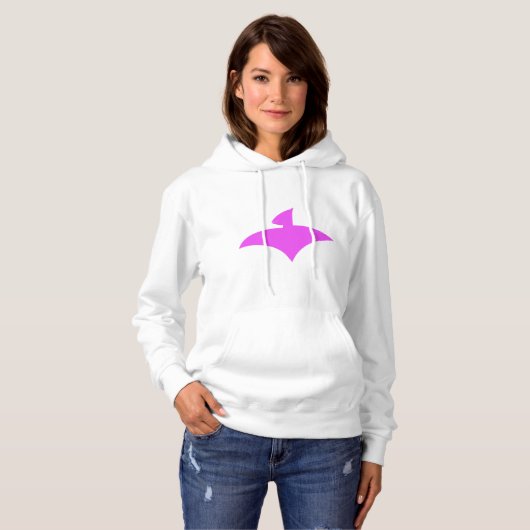 Pull à Capuche Blanc Pour Femmes (AirFly Pink) パーカ (正面フル)