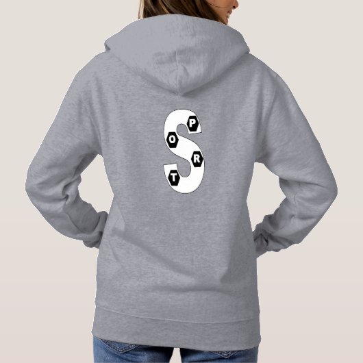 Pull à capuche gris femme DESIGN SPORT パーカ (裏面)