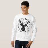 Pull de Noël fantaisie motifs tête de cerf- Homme スウェットシャツ (正面フル)
