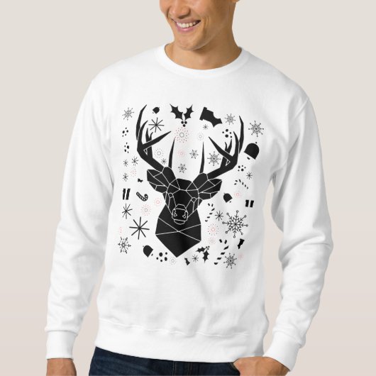Pull de Noël fantaisie motifs tête de cerf- Homme スウェットシャツ (正面)