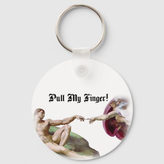Pull My Finger - Michelangelo Creation Fart Mous キーホルダー (正面)