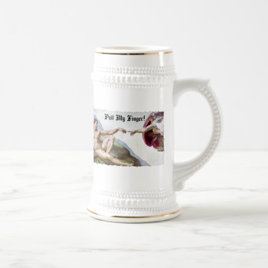 Pull My Finger - Michelangelo Creation Fart Mous ビールジョッキ (右)