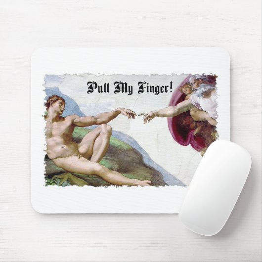 Pull My Finger - Michelangelo Creation Fart Mous マウスパッド (マウス)