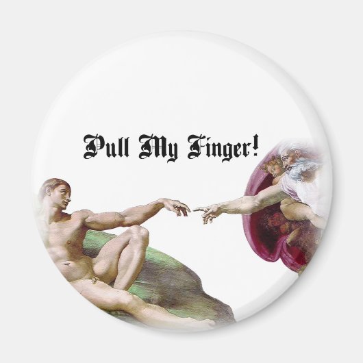 Pull My Finger - Michelangelo Creation Fart Mous マグネット (正面)