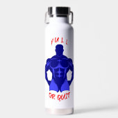 Pull Or Quit Hardcore Bodybuilding Motivation Gear ウォーターボトル (正面)