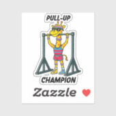 Pull-Up Champion – Funny Giraffe Workout Design シール (シート)