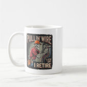 Pullin Wire Til I Retire Skeleton Electrician Vint コーヒーマグカップ (左)