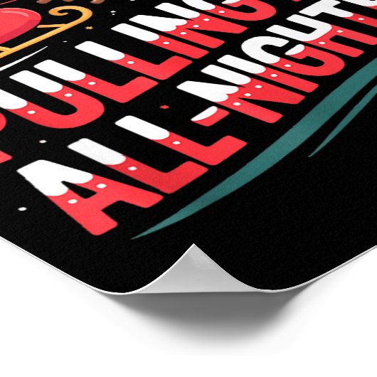 Pulling An All-nighter Funny Christmas Santa Sleig ポスター (角)