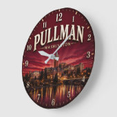 Pullman Washington College Town ラージ壁時計 (傾斜)
