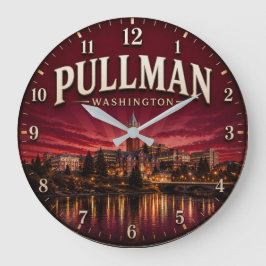 Pullman Washington College Town ラージ壁時計