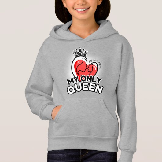 Pullover Hoodie : My Only Queen (grey) (正面)