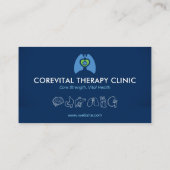 Pulmonary Rehab Business | Modern Blue Barcode 名刺 (裏面)