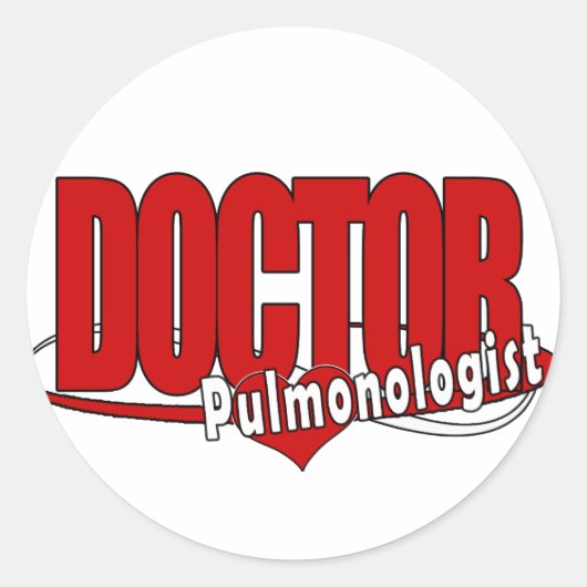 PULMONOLOGISTロゴの博士 ラウンドシール (正面)