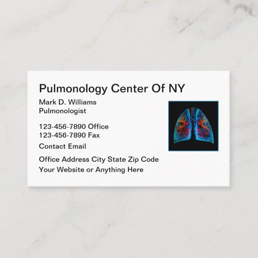 Pulmonologist Medical Business Card 名刺 (正面)
