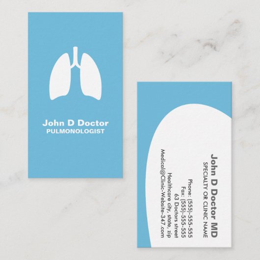 Pulmonology Pulmonologistの名刺 名刺 (正面/裏面)