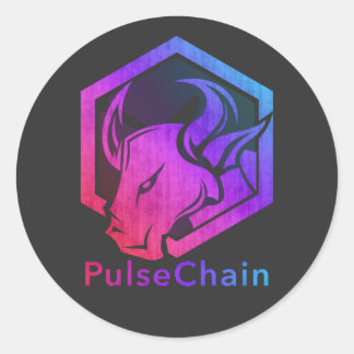 PulseChainパルスチェーンコイン暗号ブルステッカー ラウンドシール