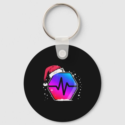Pulsechain Pls To The Moon Santa Father Christmas  キーホルダー (正面)