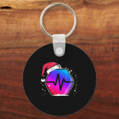 Pulsechain Pls To The Moon Santa Father Christmas  キーホルダー (正面)
