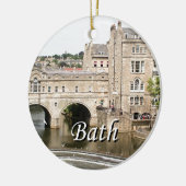 Pulteney橋、Avonの川、Bath、イギリス2 セラミックオーナメント (左)