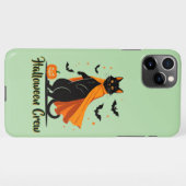 Pumkin Black Cat Halloween  iPhoneケース (裏面横)