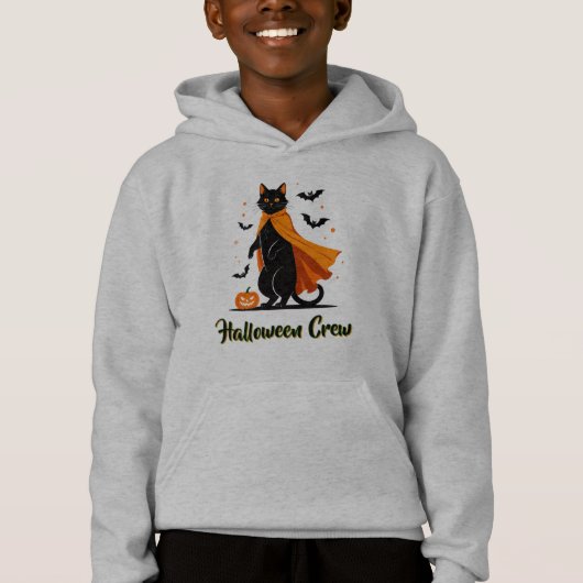 Pumkin Black Cat Halloween T-Shirt (正面)