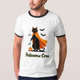 Pumkin Black Cat Halloween T-Shirt Tシャツ