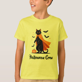 Pumkin Black Cat Halloween T-Shirt Tシャツ