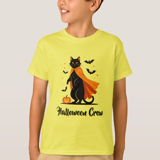 Pumkin Black Cat Halloween T-Shirt Tシャツ (正面)